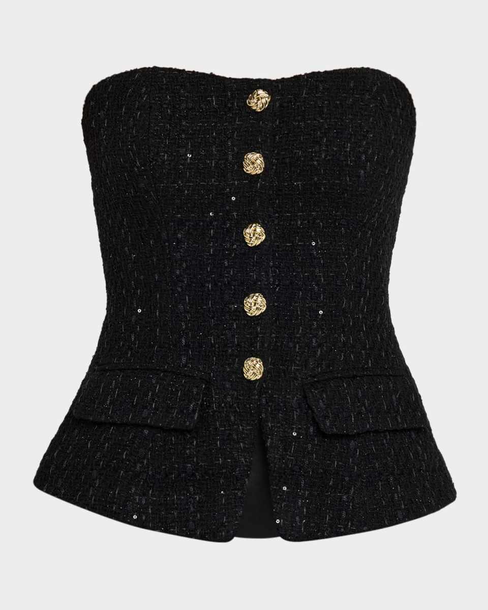 Quinn Strapless Tweed Vest